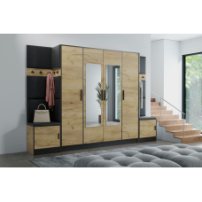 Priekšnama komplekts Roj 17 ozols craft/melna eco āda